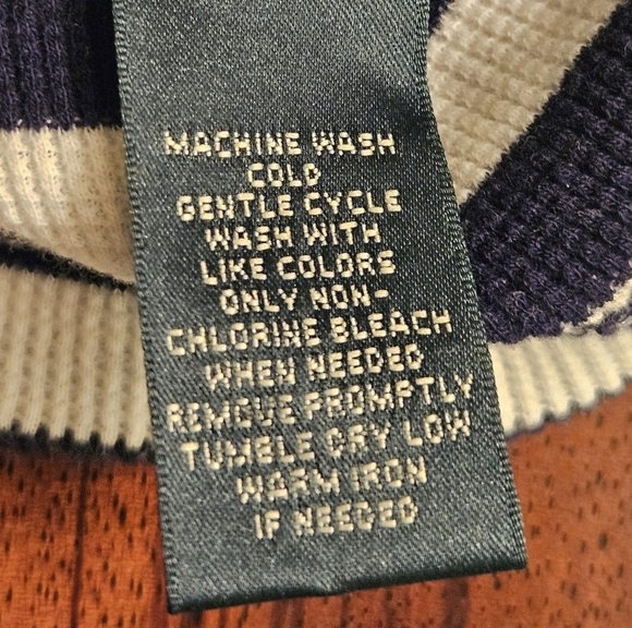 Lauren Ralph Lauren Active Navy White Stripe Waffle Knit Hoodie Navy Pant Set XL - Picture 16 of 16